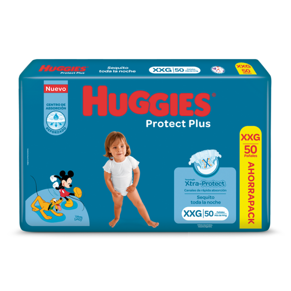 HUGGIES PROTECT PLUS AHORRAPACK XXG X50 UN.