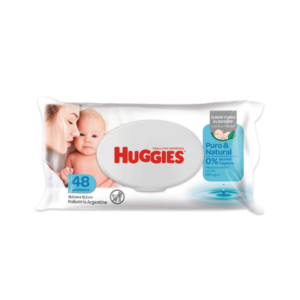 HUGGIES TOALLITAS HÚMEDAS PURO Y NATURAL 48 UN.