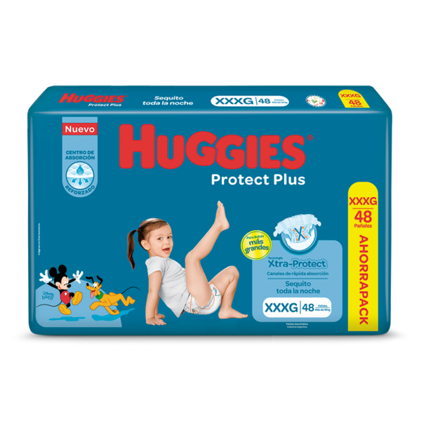 HUGGIES HUGGIES PROTECT PLUS AHORRAPACK XXXG X48 UN.