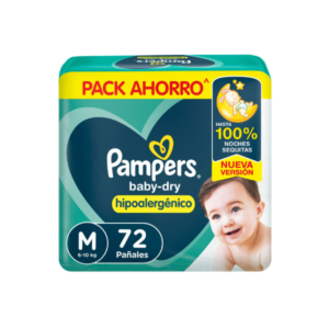 PAMPERS BABY-DRY AHORRAPACK M X72 UN.