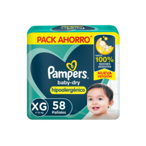 PAMPERS BABY-DRY AHORRAPACK XG X58 UN.