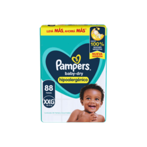 PAMPERS BABY-DRY GIGANTE XXG X88 UN.