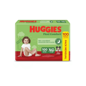 HUGGIES FLEXI COMFO PACK MENSUAL XG X100 UN.