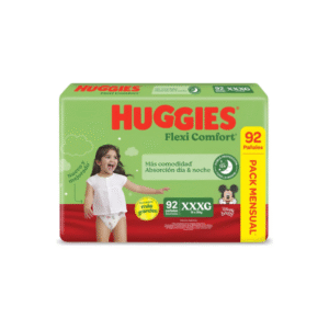 HUGGIES FLEXI COMFO PACK MENSUAL  XXXG X92 UN.