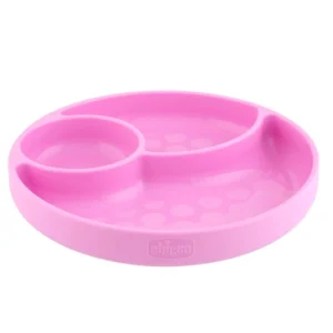 CHICCO PLATO SILICONA C/DIVISIONES ROSA
