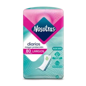 NOSOTRAS PROTECTORES DIARIOS LARGOS CON ALOE X 80 UN.